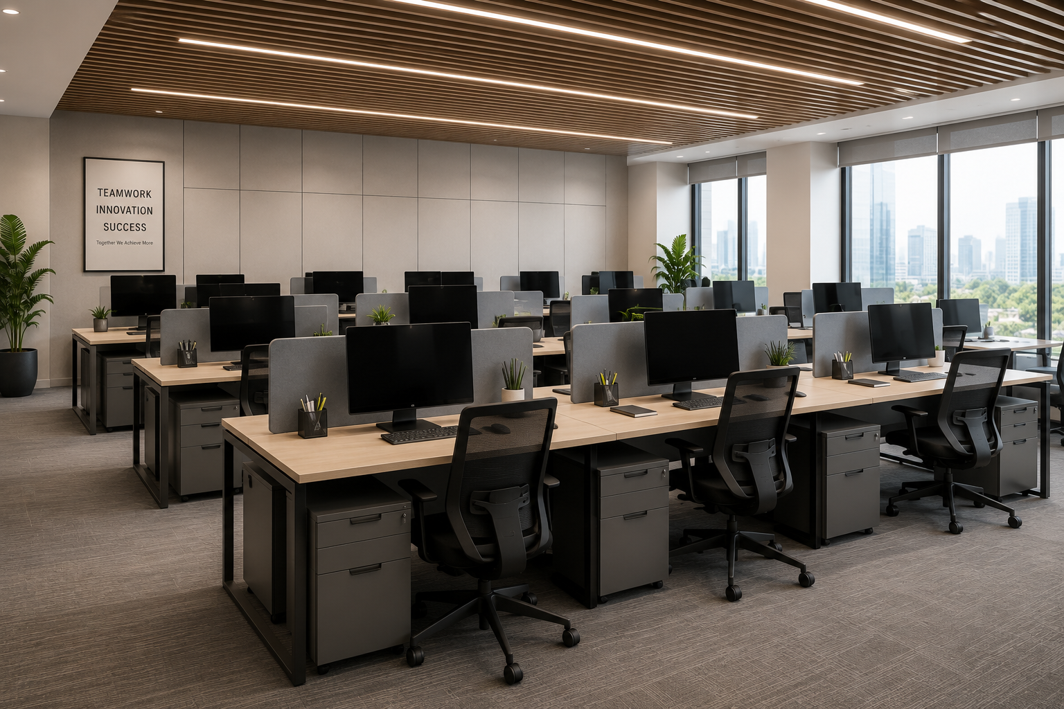 Office furniture application with professional edge band finishing