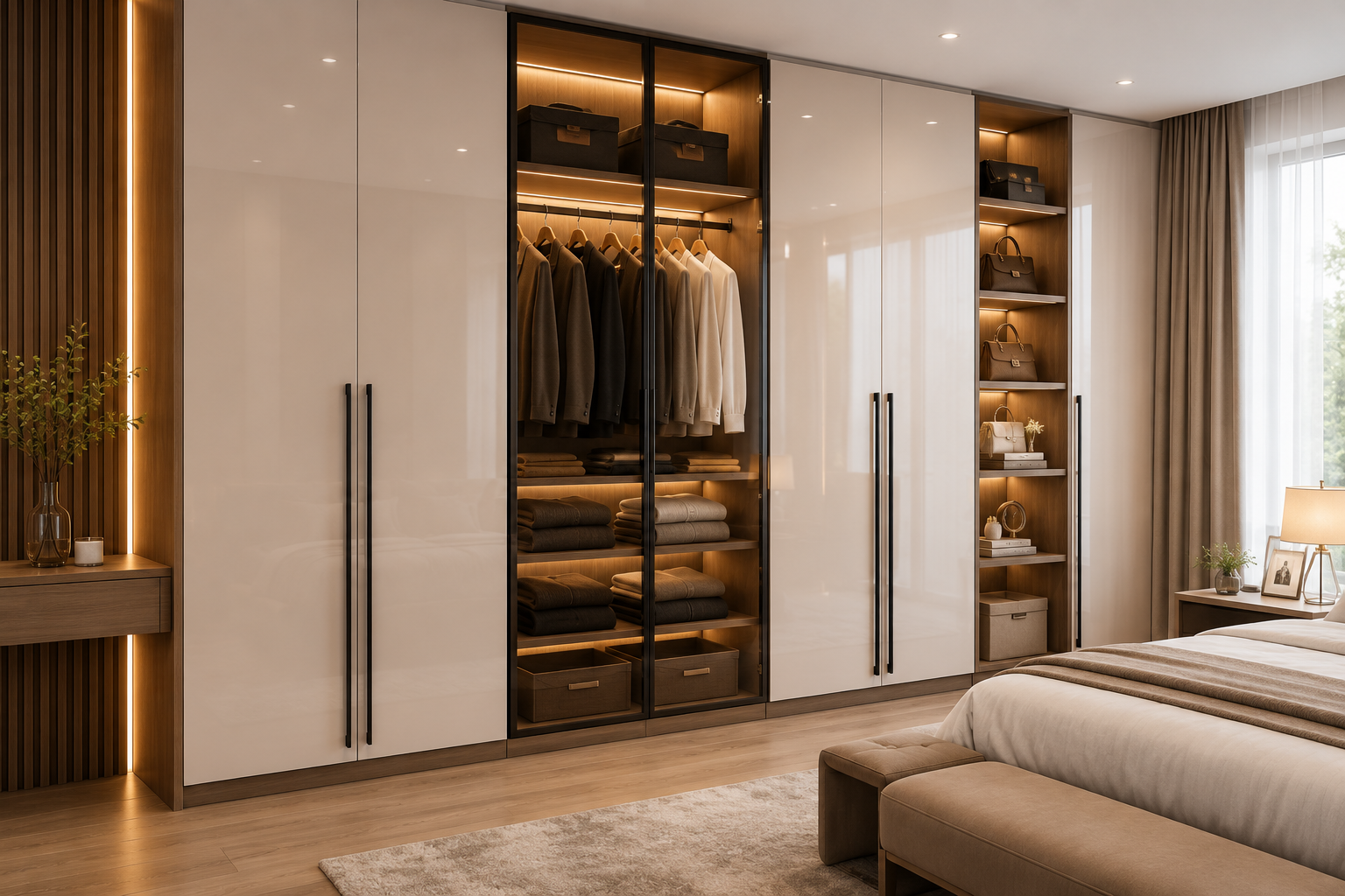 Wardrobe application with matching edge band finish